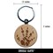 Dragon Claw Footprint Talon Engraved Wood Round Keychain Tag Charm